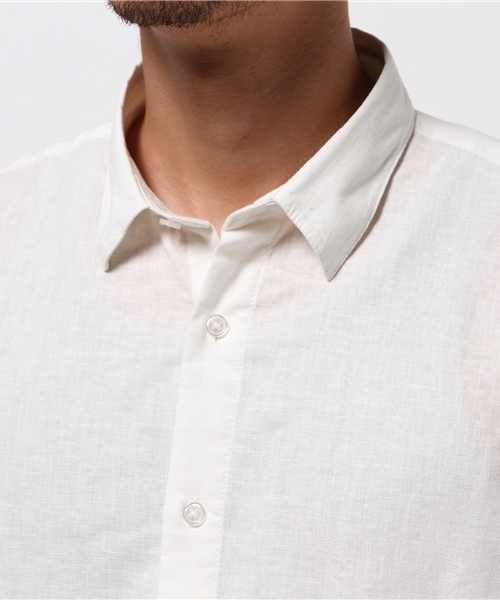 WEGO（ウィゴー）の「WEGO/コットンリネンロングシャツ（シャツ/ブラウス・メンズ・ホワイト/ベージュ/ワイン/ネイビー・MEDIUM/LARGE）」の8枚目の写真