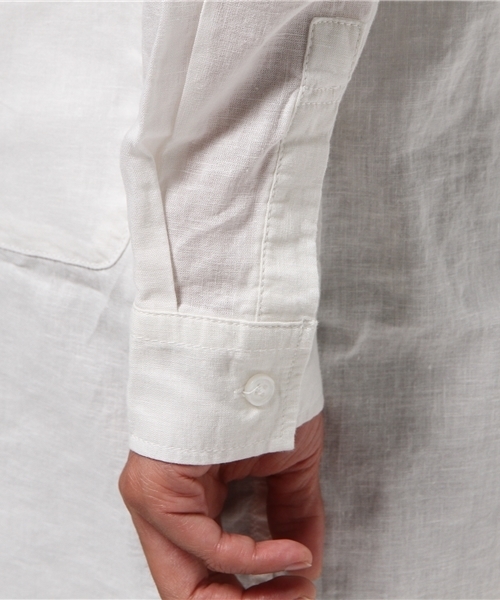 WEGO（ウィゴー）の「WEGO/コットンリネンロングシャツ（シャツ/ブラウス・メンズ・ホワイト/ベージュ/ワイン/ネイビー・MEDIUM/LARGE）」の9枚目の写真