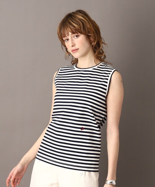 DRESSTERIOR(ドレステリア)の「アイスクリアコットンノースリーブ(Tシャツ/カットソー・レディース・ネイビー系2/ブラック/ブラウン系その他/ホワイト/モスグリーン・34/36/38)」の1枚目の写真