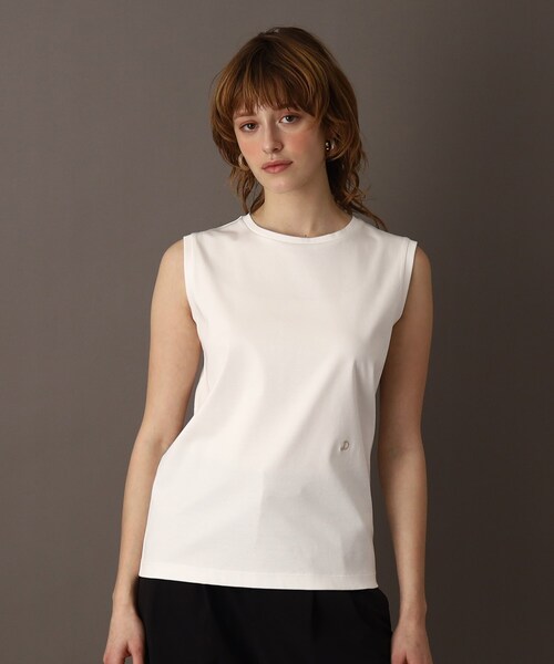 DRESSTERIOR(ドレステリア)の「アイスクリアコットンノースリーブ(Tシャツ/カットソー・レディース・ネイビー系2/ブラック/ブラウン系その他/ホワイト/モスグリーン・34/36/38)」の2枚目の写真