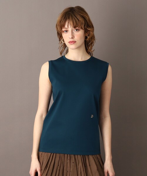 DRESSTERIOR(ドレステリア)の「アイスクリアコットンノースリーブ(Tシャツ/カットソー・レディース・ネイビー系2/ブラック/ブラウン系その他/ホワイト/モスグリーン・34/36/38)」の5枚目の写真
