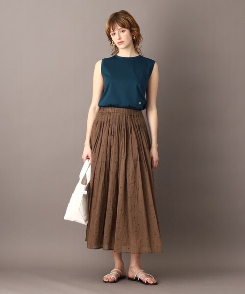 DRESSTERIOR(ドレステリア)の「アイスクリアコットンノースリーブ(Tシャツ/カットソー・レディース・ネイビー系2/ブラック/ブラウン系その他/ホワイト/モスグリーン・34/36/38)」の8枚目の写真