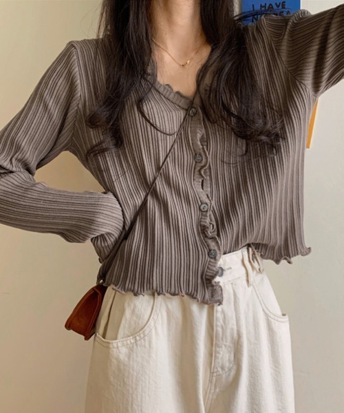 Miniministore(ミニミニストア)の「ウェーブニットカーディガン レディース(ニット/セーター・レディース・ピンク/グリーン/モカ/パープル/イエロー/ブラック・FREE)」の10枚目の写真