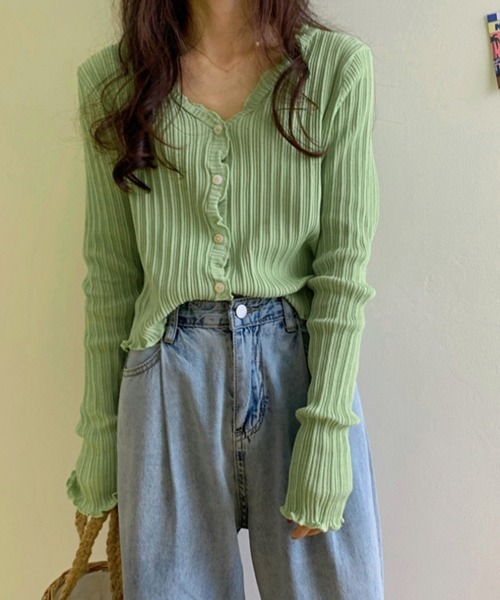 Miniministore(ミニミニストア)の「ウェーブニットカーディガン レディース(ニット/セーター・レディース・ピンク/グリーン/モカ/パープル/イエロー/ブラック・FREE)」の15枚目の写真