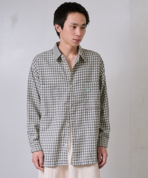 BEVERLY HILLS POLO CLUB(ビバリーヒルズポロクラブ)の「【BEVERLY HILLS POLO CLUB】先染め オーバーサイズシャツ(シャツ/ブラウス・メンズ・ブラック/カーキ・M)」の12枚目の写真