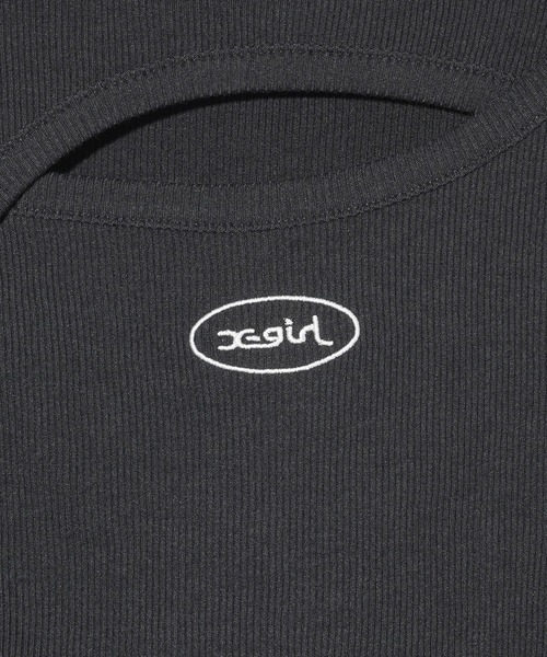 X-girl（エックスガール）の「FRONT SLIT S/S TOP（Tシャツ/カットソー・レディース・ブラック/ホワイト・S/M）」の6枚目の写真