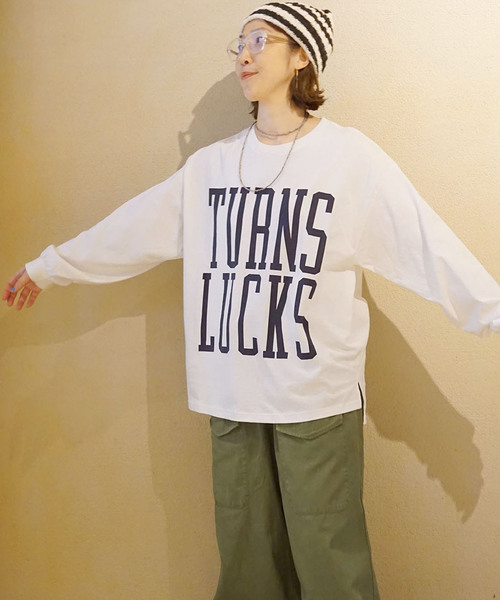 JOURNAL STANDARD LUXE（ジャーナルスタンダード　ラックス）の「《追加》プリントリメイクリブロンT TURNS LUCKS（Tシャツ/カットソー・レディース・ネイビー/ベージュ・MEDIUM/SMALL）」の18枚目の写真