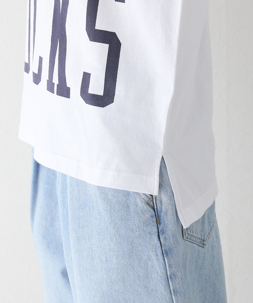 JOURNAL STANDARD LUXE（ジャーナルスタンダード　ラックス）の「《追加》プリントリメイクリブロンT TURNS LUCKS（Tシャツ/カットソー・レディース・ネイビー/ベージュ・MEDIUM/SMALL）」の7枚目の写真