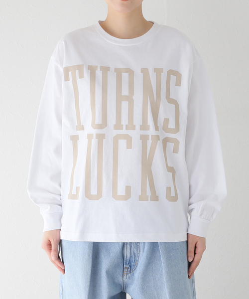 追加》プリントリメイクリブロンT TURNS LUCKS（Tシャツ/カットソー
