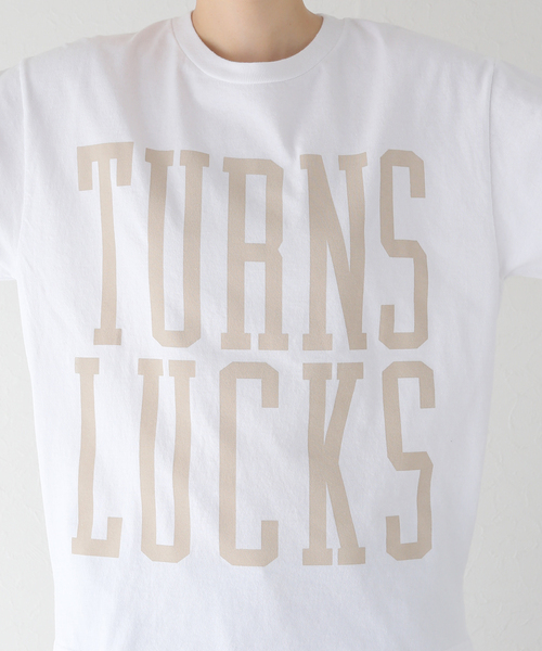 追加》プリントリメイクリブロンT TURNS LUCKS（Tシャツ/カットソー