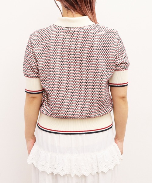 AMBIDEX(アンビデックス)の「レトロジャカードニットポロ(ポロシャツ・レディース・キナリ/ネイビー・FREE)」の18枚目の写真