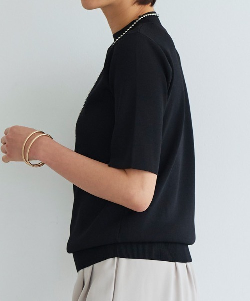 RASW（ラス）の「[RASW]ハーフスリーブニット（ニット/セーター・レディース・ブルー/オフホワイト/オレンジ/ネイビー/ブラック/インディゴブルー/ベージュ系その他/グリーン/ベージュ系その他2・M/L）」の16枚目の写真