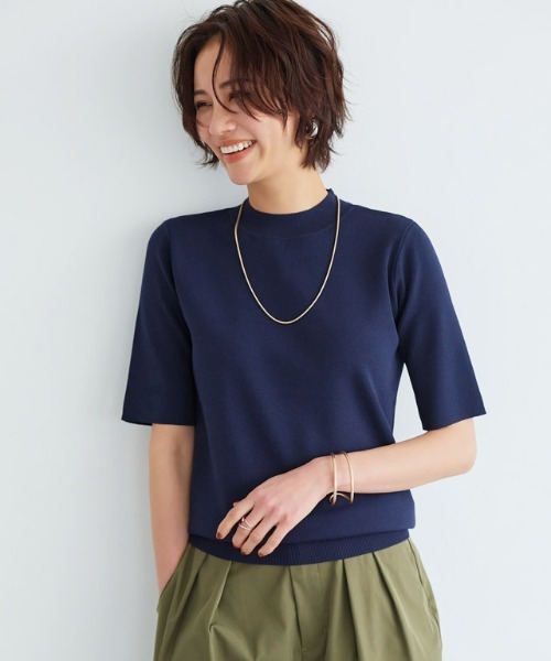 ＜NOUNLESS＞ラガーニット ハーフスリーブ シャツ RASW]ハーフスリーブニット（ニット/セーター）｜RASW（ラス）の