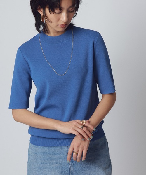 RASW（ラス）の「[RASW]ハーフスリーブニット（ニット/セーター・レディース・ブルー/オフホワイト/オレンジ/ネイビー/ブラック/インディゴブルー/ベージュ系その他/グリーン/ベージュ系その他2・M/L）」の20枚目の写真