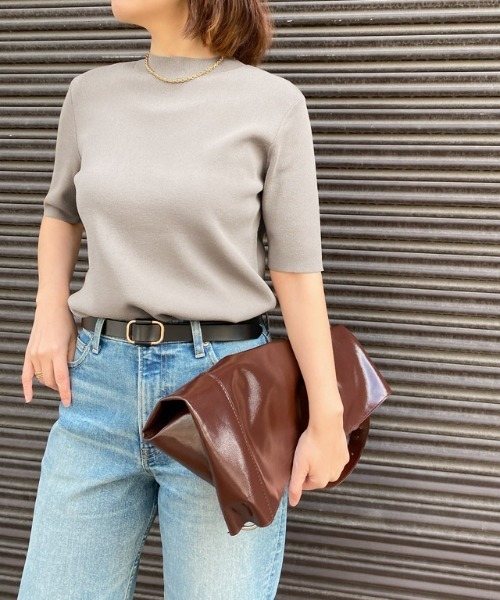 RASW（ラス）の「[RASW]ハーフスリーブニット（ニット/セーター・レディース・ブルー/オフホワイト/オレンジ/ネイビー/ブラック/インディゴブルー/ベージュ系その他/グリーン/ベージュ系その他2・M/L）」の22枚目の写真