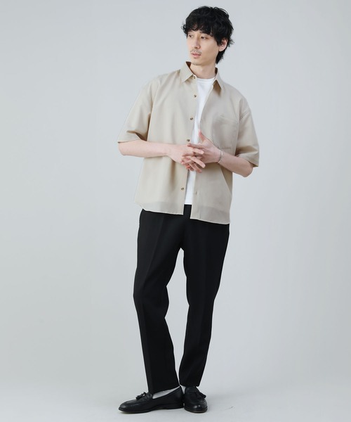 LIL VENDARS（リルヴェンダース）の「Buyer's Select/【ナノファイン加工/抗菌防臭】セットアップ対応ドライポリ半袖シャツ（シャツ/ブラウス・メンズ・アイボリー/ブラック/ブルーグレー/グレー/ネイビー・LL/L/M）」の19枚目の写真