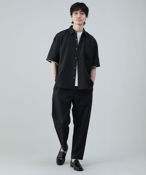 LIL VENDARS（リルヴェンダース）の「Buyer's Select/【ナノファイン加工/抗菌防臭】セットアップ対応ドライポリ半袖シャツ（シャツ/ブラウス・メンズ・アイボリー/ブラック/ブルーグレー/グレー/ネイビー・LL/L/M）」の22枚目の写真