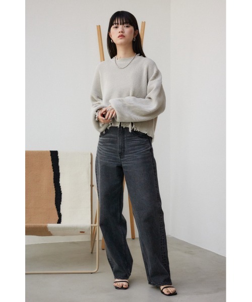 AZUL by moussy(アズールバイマウジー)の「ダメージニットトップス(ニット/セーター・レディース・ブラック/グレー/ミント・FREE)」の21枚目の写真