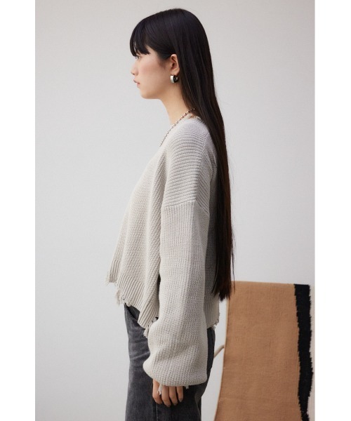 AZUL by moussy(アズールバイマウジー)の「ダメージニットトップス(ニット/セーター・レディース・ブラック/グレー/ミント・FREE)」の19枚目の写真