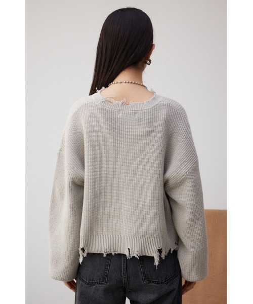 AZUL by moussy(アズールバイマウジー)の「ダメージニットトップス(ニット/セーター・レディース・ブラック/グレー/ミント・FREE)」の18枚目の写真