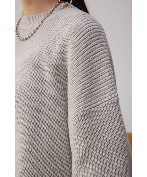 AZUL by moussy(アズールバイマウジー)の「ダメージニットトップス(ニット/セーター・レディース・ブラック/グレー/ミント・FREE)」の16枚目の写真