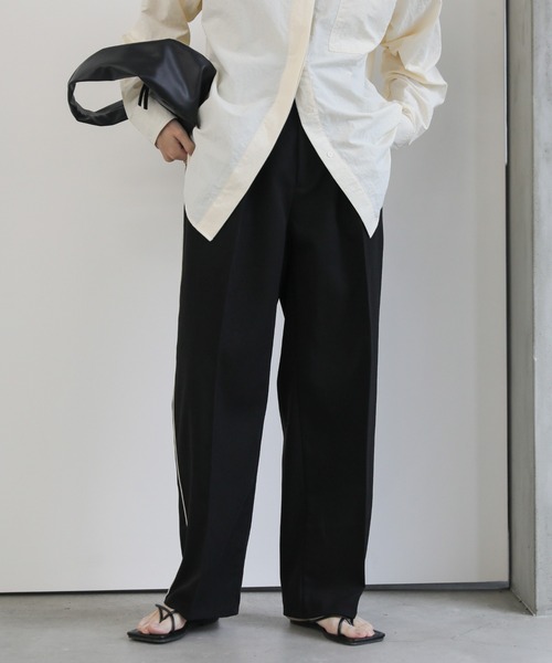 select MOCA（セレクトモカ）の「パイピングサイドラインスラックス（スラックス・レディース・ブラック/グレー・LARGE/MEDIUM）」の19枚目の写真