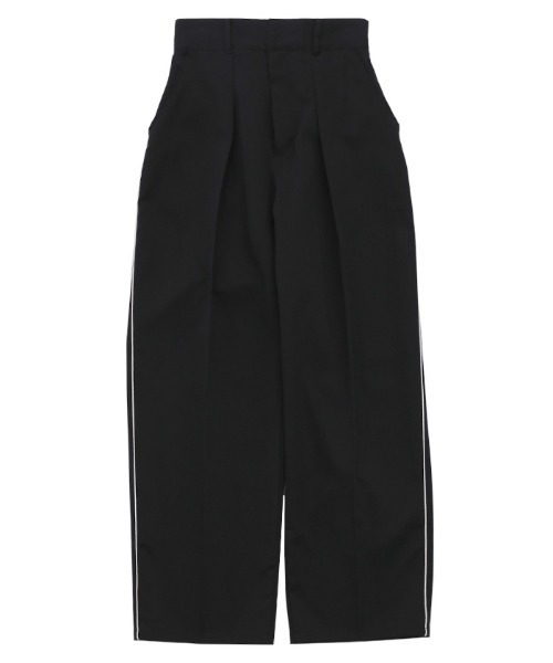 select MOCA（セレクトモカ）の「パイピングサイドラインスラックス（スラックス・レディース・ブラック/グレー・LARGE/MEDIUM）」の3枚目の写真