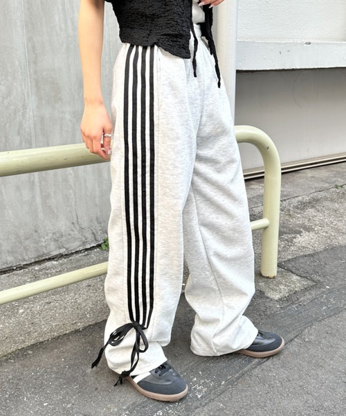 CLEA(クレア)の「サイドリボン ラインワイドスウェットパンツ(スウェットパンツ・レディース・ブラック/グレー/ネイビー/ピンク・M)」の17枚目の写真