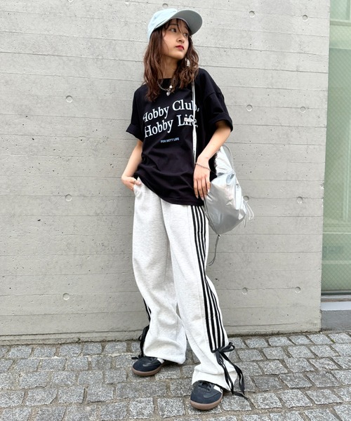 CLEA(クレア)の「サイドリボン ラインワイドスウェットパンツ(スウェットパンツ・レディース・ブラック/グレー/ネイビー/ピンク・M)」の16枚目の写真