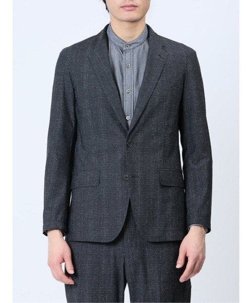 TAKA-Q(タカキュー)の「タカキュー TechCool 2ボタンジャケット チェック紺(セットアップ可能)(スーツジャケット・メンズ・ネイビー・MEDIUM/LARGE/X-LARGE/3L/S)」の14枚目の写真