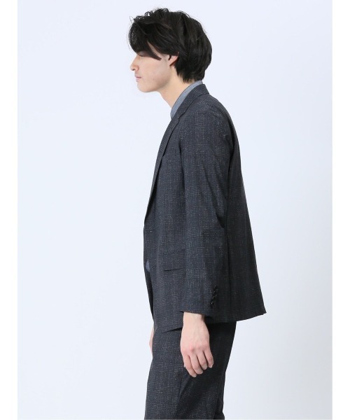 TAKA-Q(タカキュー)の「タカキュー TechCool 2ボタンジャケット チェック紺(セットアップ可能)(スーツジャケット・メンズ・ネイビー・MEDIUM/LARGE/X-LARGE/3L/S)」の6枚目の写真