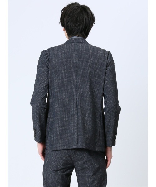 TAKA-Q(タカキュー)の「タカキュー TechCool 2ボタンジャケット チェック紺(セットアップ可能)(スーツジャケット・メンズ・ネイビー・MEDIUM/LARGE/X-LARGE/3L/S)」の7枚目の写真