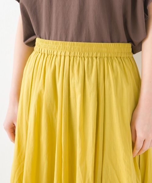 OMNES（オムネス）の「コットンボイルフレアロングスカート（スカート・レディース・マスタード/ブラウン/グリーン/ピンク/ブラック/ブルー/グリーン系その他/ベージュ/ブルー系その他/ブラウン系その他・FREE）」の12枚目の写真