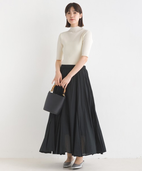 OMNES（オムネス）の「コットンボイルフレアロングスカート（スカート・レディース・マスタード/ブラウン/グリーン/ピンク/ブラック/ブルー/グリーン系その他/ベージュ/ブルー系その他/ブラウン系その他・FREE）」の20枚目の写真