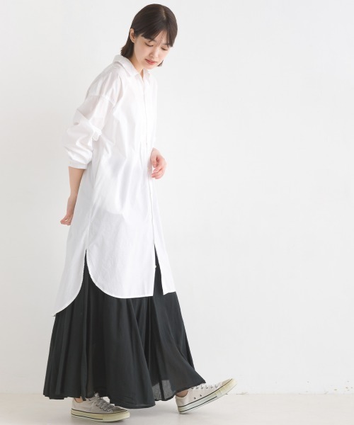 OMNES（オムネス）の「コットンボイルフレアロングスカート（スカート・レディース・マスタード/ブラウン/グリーン/ピンク/ブラック/ブルー/グリーン系その他/ベージュ/ブルー系その他/ブラウン系その他・FREE）」の21枚目の写真