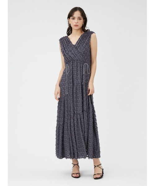 FRAY I.D 美品　プリントカシュクールワンピース 　サイズS　ブラック 美品 FRAY I.D プリントカシュクールワンピース フレア 総柄