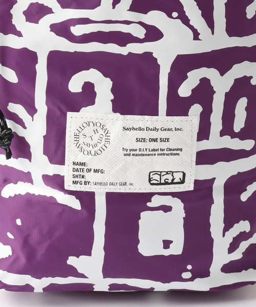 SAYHELLO（セイハロー）の「【SAYHELLO / セイハロー】Zerosy Laundry Bag（ショルダーバッグ・メンズ・イエロー/パープル・FREE）」の5枚目の写真