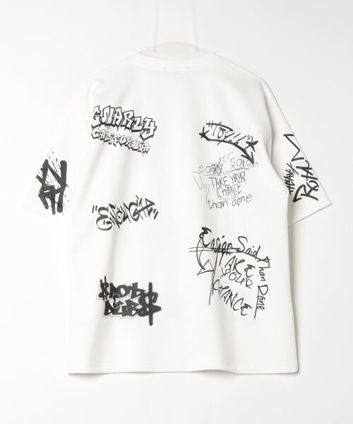 ８(eight)（エイト）の「総柄タギング半袖Tシャツ（Tシャツ/カットソー・メンズ・ホワイト/イエロー/ブラック/チャコールグレー・MEDIUM/LARGE）」の5枚目の写真
