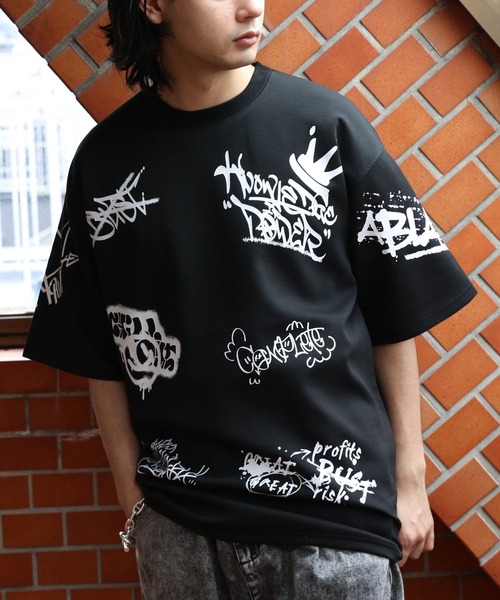 ８(eight)（エイト）の「総柄タギング半袖Tシャツ（Tシャツ/カットソー・メンズ・ホワイト/イエロー/ブラック/チャコールグレー・MEDIUM/LARGE）」の15枚目の写真