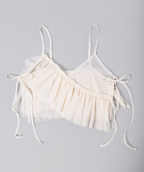 WC（ダブル シー）の「チュールアシメフリルビスチェ（キャミソール・レディース・アイボリー/ブラック・FREE）」の19枚目の写真