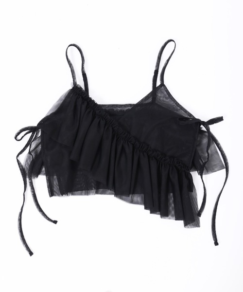 WC（ダブル シー）の「チュールアシメフリルビスチェ（キャミソール・レディース・アイボリー/ブラック・FREE）」の20枚目の写真