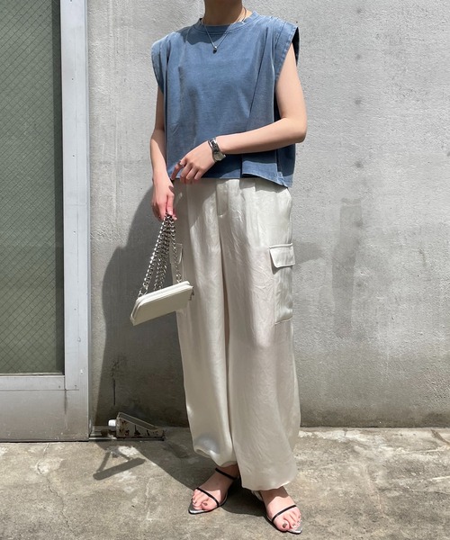 COLLAGE GALLARDAGALANTE（コラージュガリャルダガランテ）の「ブリーチショートTシャツ（Tシャツ/カットソー・レディース・ブルー/オレンジ・FREE）」の9枚目の写真