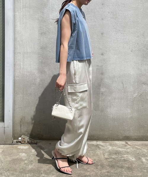 COLLAGE GALLARDAGALANTE（コラージュガリャルダガランテ）の「ブリーチショートTシャツ（Tシャツ/カットソー・レディース・ブルー/オレンジ・FREE）」の12枚目の写真