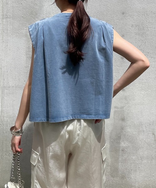 COLLAGE GALLARDAGALANTE（コラージュガリャルダガランテ）の「ブリーチショートTシャツ（Tシャツ/カットソー・レディース・ブルー/オレンジ・FREE）」の6枚目の写真