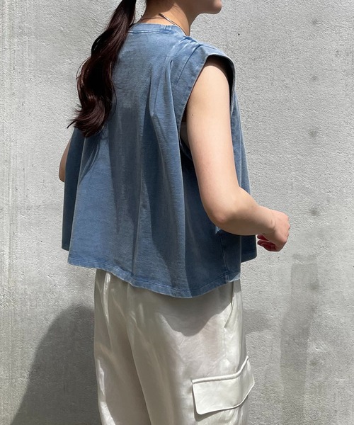 COLLAGE GALLARDAGALANTE（コラージュガリャルダガランテ）の「ブリーチショートTシャツ（Tシャツ/カットソー・レディース・ブルー/オレンジ・FREE）」の7枚目の写真