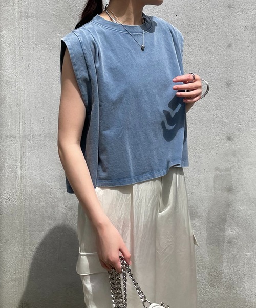 COLLAGE GALLARDAGALANTE（コラージュガリャルダガランテ）の「ブリーチショートTシャツ（Tシャツ/カットソー・レディース・ブルー/オレンジ・FREE）」の8枚目の写真