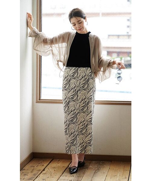 zootie（ズーティー）の「シアーブルゾン［キャンディスリーブ］（ブルゾン・レディース・ブラック/グレイッシュベージュ・フリー）」の8枚目の写真