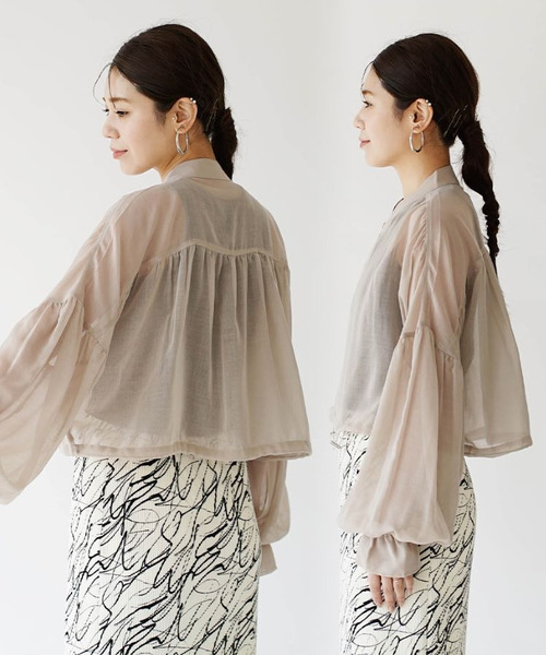 zootie（ズーティー）の「シアーブルゾン［キャンディスリーブ］（ブルゾン・レディース・ブラック/グレイッシュベージュ・フリー）」の13枚目の写真