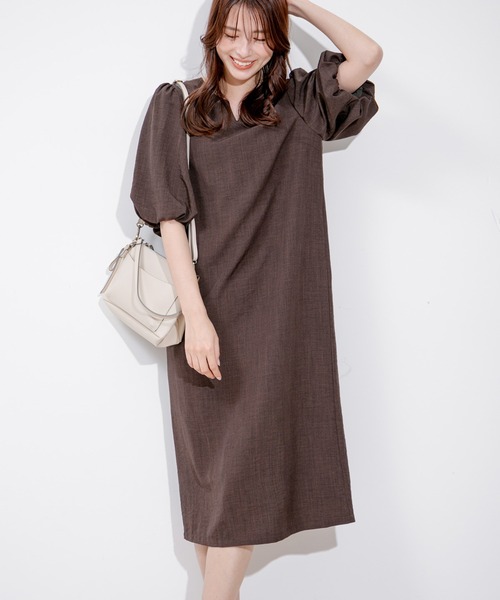 Jayro（ジャイロ）の「タンブラーブッチャーワンピース（ワンピース・レディース・ライトグリーン/ピンク/グレー/ライトグレー/ネイビー/ダークブラウン/パープル系その他・M）」の4枚目の写真