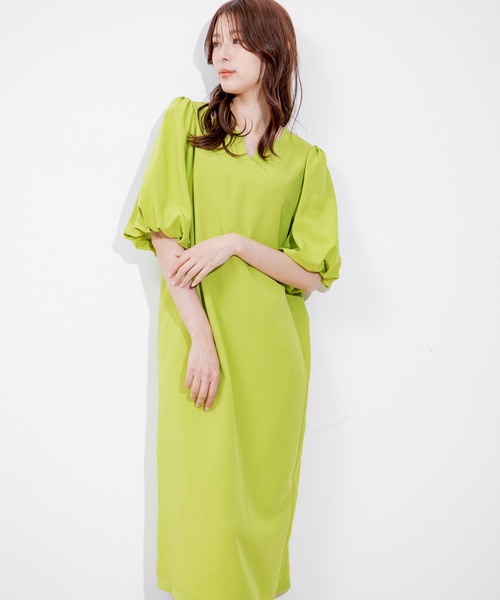 Jayro（ジャイロ）の「タンブラーブッチャーワンピース（ワンピース・レディース・ライトグリーン/ピンク/グレー/ライトグレー/ネイビー/ダークブラウン/パープル系その他・M）」の5枚目の写真